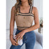 'Xylia' Striped Knit Crop Top - Celes Fashion